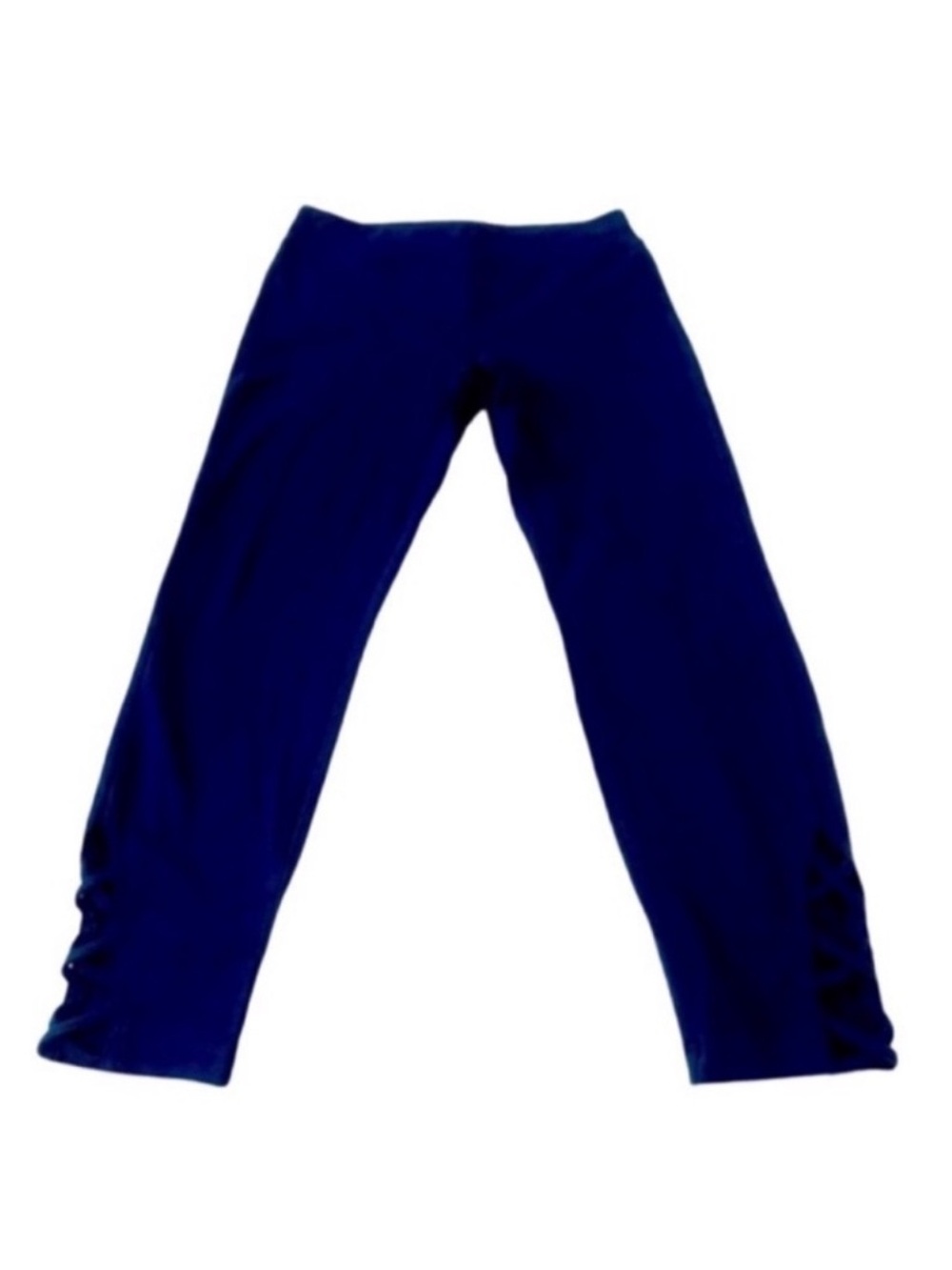 Sunday Laced Side Hem Cropped Leggings Dark Blue Size XS